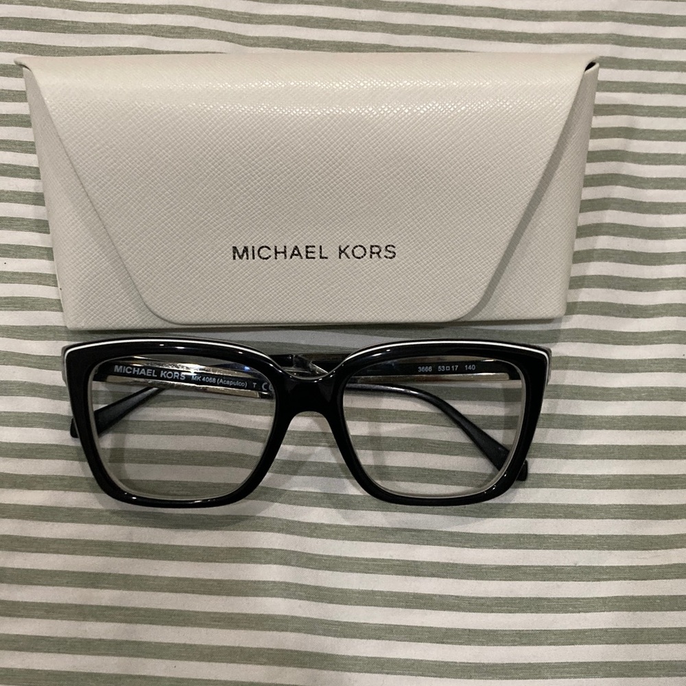 Michael Kors Black Square Optical Glasses with White Hard Case - Picture 3 of 16